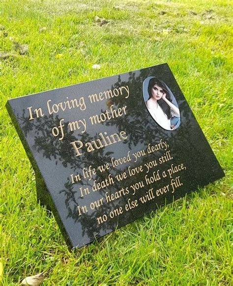 Engraved Personalised Black Granite Memorial Grave Plaque Stone Cemetery Marker B11