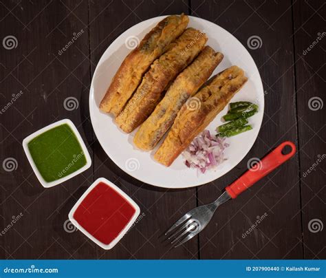 Street Food Bread Pakora stock photo. Image of asian - 207900440