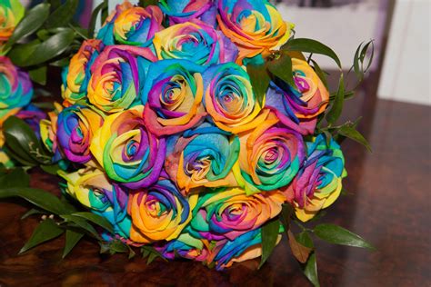 My rainbow wedding bouquet 💐 : r/RainbowEverything