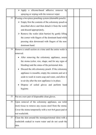 colostomy checklist.docx.checklist demon | PDF