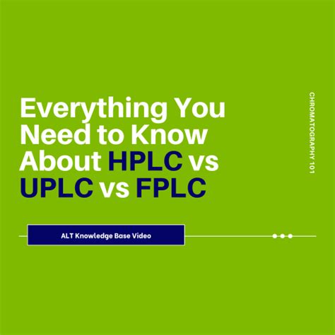 Liquid Chromatography Comparison: HPLC vs UPLC vs FPLC - ALT | American ...