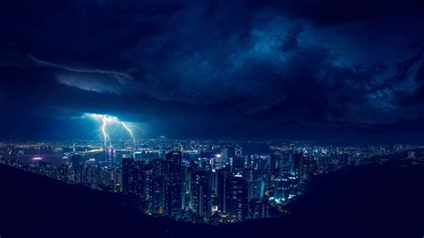 1920x1080 Storm Night Lightning In City 4k Laptop Full HD 1080P HD 4k ...