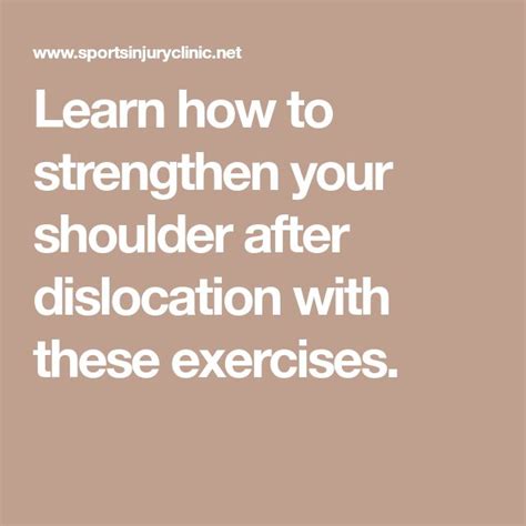 Learn how to strengthen your shoulder after dislocation with these exercises. | Shoulder ...