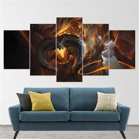 Lord of the Rings, 5 Piece Canvas Wall Art, You Shall Not Pass, LOTR ...