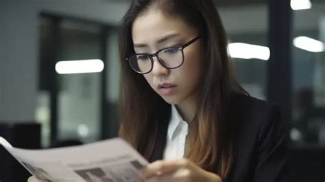 Korean Business Woman Background, Career Woman Reading English Newspaper In Office, Hd ...