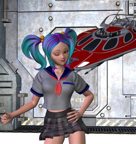 3D Graphics Tutorials and Virtual Worlds: Anime Hottie in Outerspace - Free 3D Models