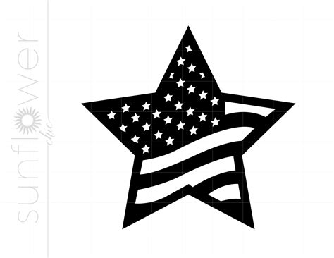 US Flag Star SVG Clipart US Flag Star Silhouette Cut File - Etsy Canada