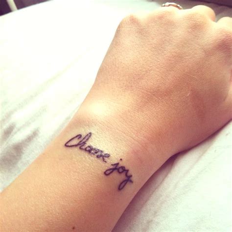 Pin by Allison on tattoo ideas | Joy tattoo, Wrist tattoos, Memorial tattoo