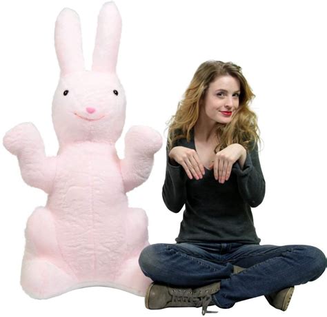 American Made Giant Stuffed Bunny Pink Soft 42 Inch Big Plush Rabbit - Etsy