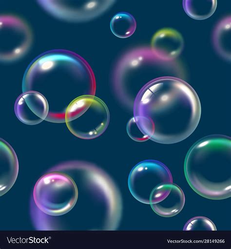 Bubbles pattern liquid soap float foam water Vector Image