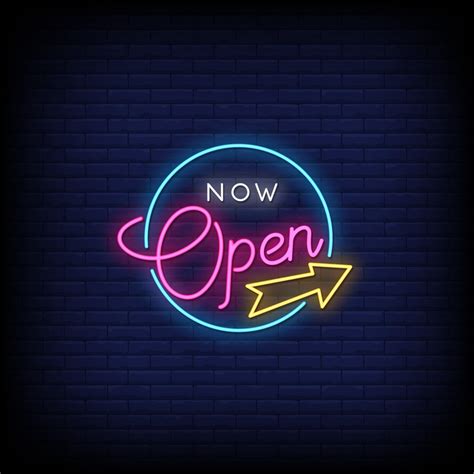 Now Open Neon Signs Style Text Vector 2241506 Vector Art at Vecteezy