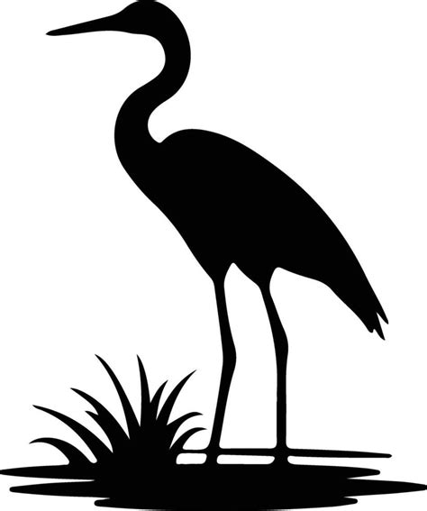 egret black silhouette 38100893 Vector Art at Vecteezy