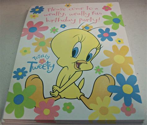 Tweety Bird Birthday Party Invitations