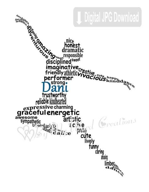 Personalized Contemporary Dancer Word Art, Dancer Digital Wall Art, Personalized Dancer Gift ...