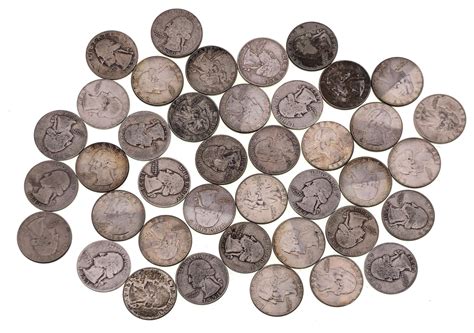 Lot - LOT OF 40 ASSORTED WASHINGTON SILVER QUARTERS