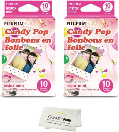 Amazon.com : Fujifilm Instax Mini 8 and Mini 9 Film 2-Pack (20 Sheets) Candy Pop + Quality Photo ...