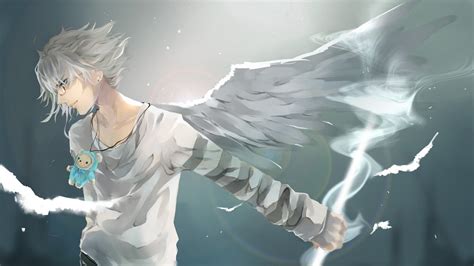 Anime male character with wings illustration, anime, angel HD wallpaper | Wallpaper Flare