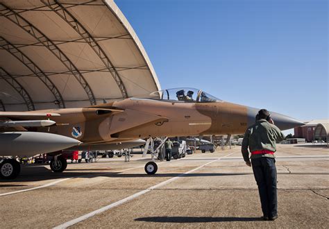 Maintainer prepares Camo F-15 for final flight > Eglin Air Force Base > Article Display