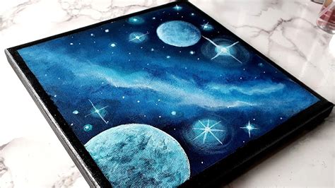 Easy acrylic painting for beginners | Galaxy space painting on black ...