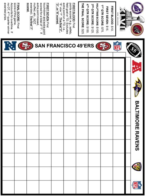 Print the Best Super Bowl XLVII Pool ~ The Sports Fan