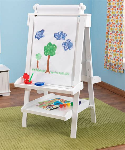 KidKraft White Deluxe Wood Easel Set | Wood easel, Kids art easel, Wooden easel