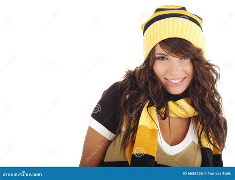 Girl wearing winter hat stock photo. Image of attractive - 6656256