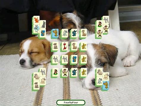 Mahjong Mania Dogs Play Mahjong with cute dog pictures on tiles