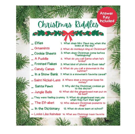 Christmas Riddles Game Printable, Christmas Party Game Kids, Christmas Activity, Christmas ...