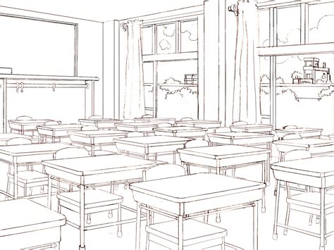 School Classroom Drawing at PaintingValley.com | Explore collection of ...