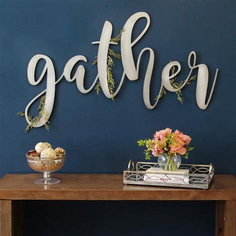 Stratton Home Decor Large Metal Gather Script Sign S12913