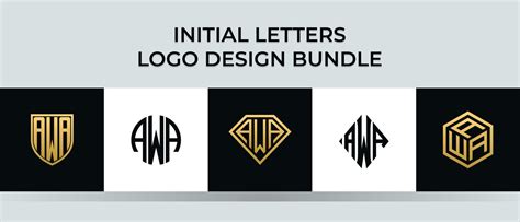 Initial letters AWA logo designs Bundle 4916683 Vector Art at Vecteezy