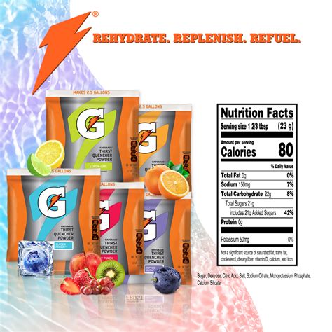 Gatorade Powder Variety Pack 2.5 Gallon - Instant Gatorade Mix, 32/Case