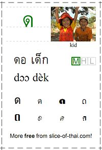 Thai consonant/vowel flashcards - Thai Language - slice-of-thai.com