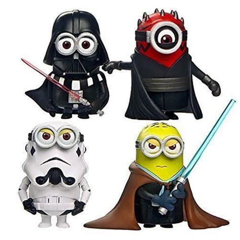 4PCs Star Wars Despicable Me Minions Crossover Figurines | Star wars toys, Action figures toys ...