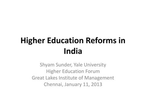 PPT - Higher Education Reforms in India PowerPoint Presentation, free ...