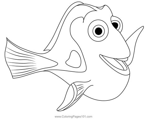 Happy Dory Coloring Page for Kids - Free Finding Nemo Printable ...