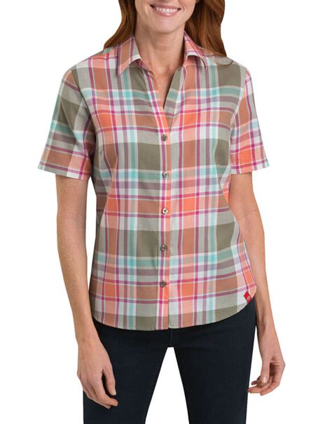 Short Sleeve Plaid Shirt | Womens Tops | Dickies