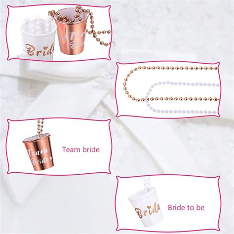 Bride Shot Necklace Glass, Bachelorette Shot Glass Necklace With Gold Foil For Wedding Bachelor ...