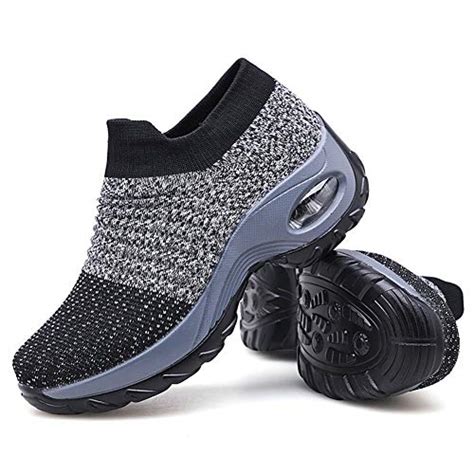 Women's Walking Shoes Sock Sneakers - Mesh Slip On Air Cushion Lady ...