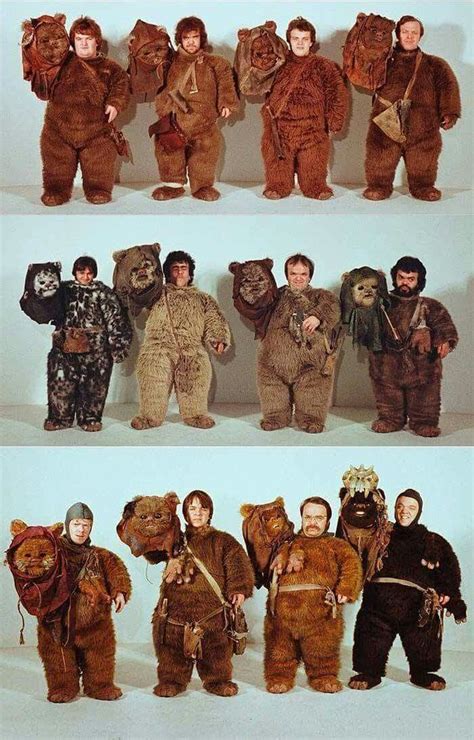 The Ewoks unmasked! Pictured: some of the actors who played the furry bipeds in STAR WARS ...