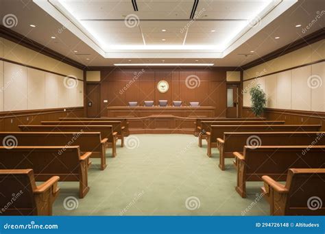 Courtroom Interior with Empty Seats Stock Photo - Image of generative ...