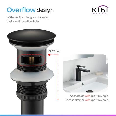 KIBI USA Pop-Up Bathroom Sink Drain with Overflow & Reviews | Wayfair