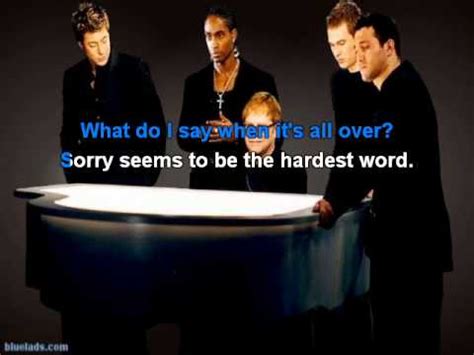 Blue - Sorry seems to be the hardest word Karaoke - YouTube