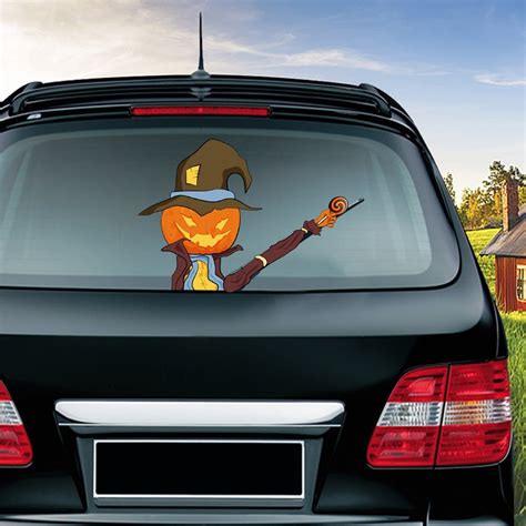 AIHOME Rear Window Wiper Decal Halloween Pumpkin Jason Waving Wiper ...