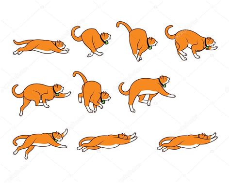 Chubby Cat Falling While Jumping Sprite ⬇ Vector Image by © gagu | Vector Stock 74584853