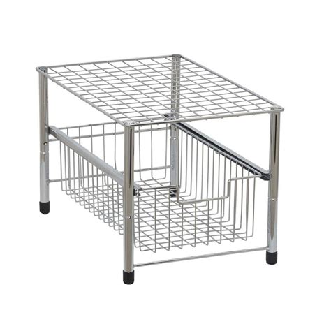 Silver Wire Cabinet with Pull Out Basket 1237-1 - The Home Depot