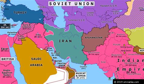 Anglo-Soviet invasion of Iran | Historical Atlas of Southern Asia (29 August 1941) | Omniatlas