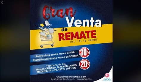 Gran Venta de Remate Almacenes Anfora: Hasta 30% de descuento