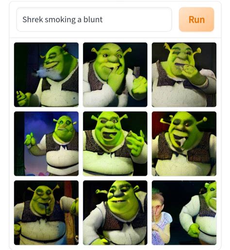 Shrek smoking a blunt : r/weirddalle