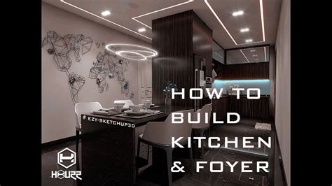 Sketchup Tutorial Beginners - Kitchen / Foyer cabinet in few min tutorial ( basic ) - YouTube